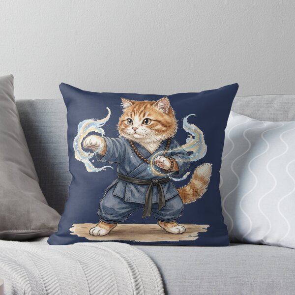Item preview, Cute Fluffy Monk Cat - Funny Martial Arts RPG Fantasy Gamer Gift T-Shirt designed and sold by StreetNovaInk.