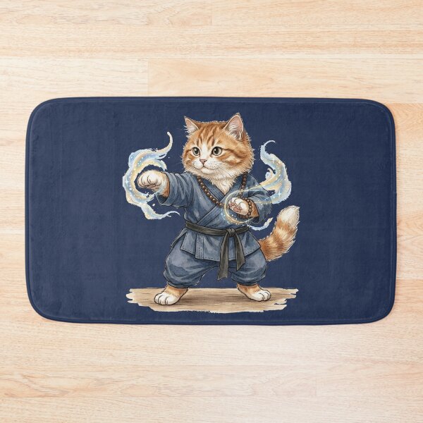 Item preview, Cute Fluffy Monk Cat - Funny Martial Arts RPG Fantasy Gamer Gift T-Shirt designed and sold by StreetNovaInk.