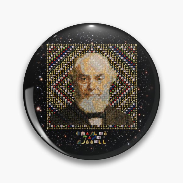 Item preview, Charles Taze Russell Emoji Mosaic Portrait – Cosmic Symbol Collage Art designed and sold by Emoji Emblems.