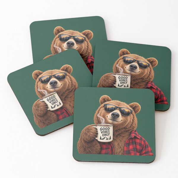 Item preview, Bear Good Vibes – Coffee & Mountain Outdoor Bear designed and sold by Sasas Design.