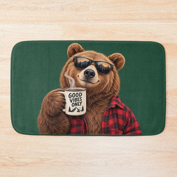Item preview, Bear Good Vibes – Coffee & Mountain Outdoor Bear designed and sold by Sasas Design.
