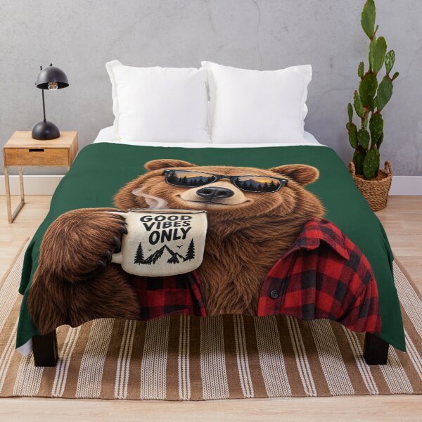 Item preview, Bear Good Vibes – Coffee & Mountain Outdoor Bear designed and sold by Sasas Design.