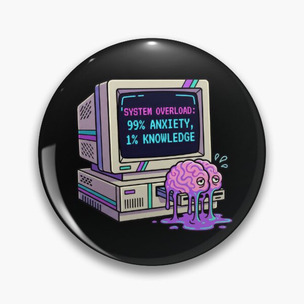 Item preview, System Overload 99% Anxiety 1% Knowledge Vaporwave Cyberpunk designed and sold by TontikDesign.