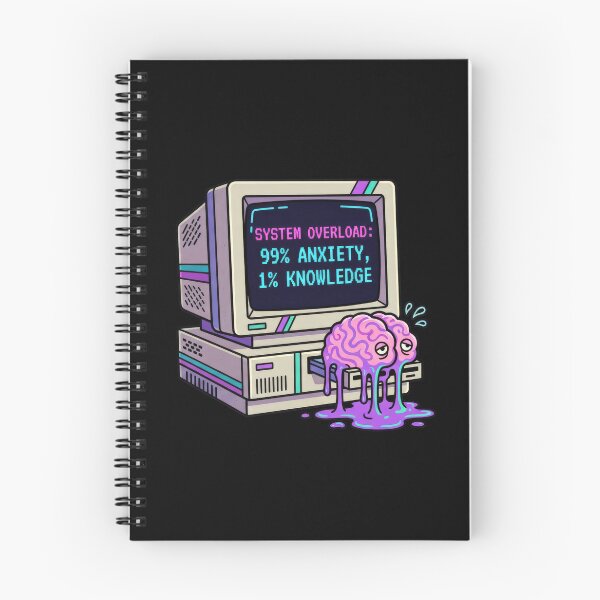 Item preview, System Overload 99% Anxiety 1% Knowledge Vaporwave Cyberpunk designed and sold by TontikDesign.