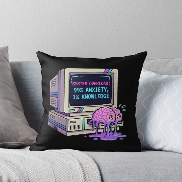 Item preview, System Overload 99% Anxiety 1% Knowledge Vaporwave Cyberpunk designed and sold by TontikDesign.