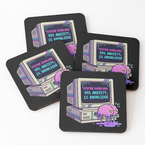 Item preview, System Overload 99% Anxiety 1% Knowledge Vaporwave Cyberpunk designed and sold by TontikDesign.