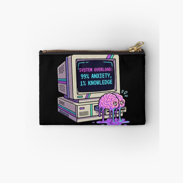 Item preview, System Overload 99% Anxiety 1% Knowledge Vaporwave Cyberpunk designed and sold by TontikDesign.