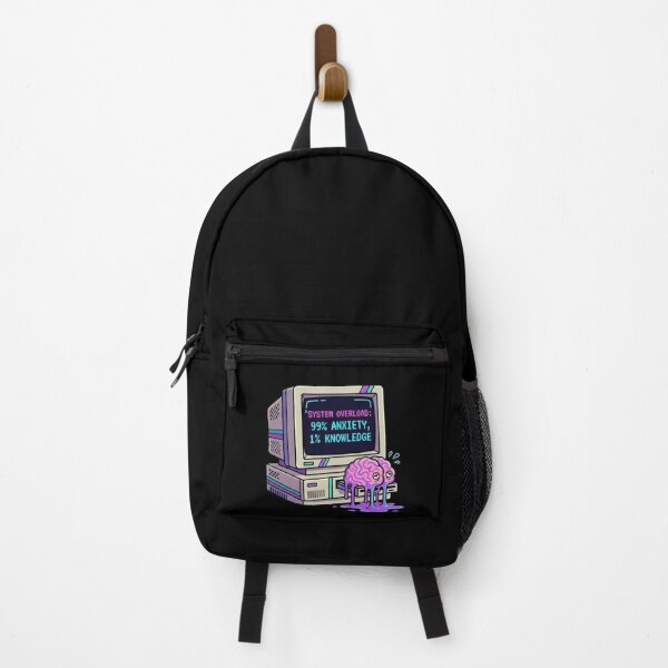 Item preview, System Overload 99% Anxiety 1% Knowledge Vaporwave Cyberpunk designed and sold by TontikDesign.