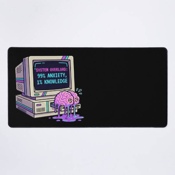 Item preview, System Overload 99% Anxiety 1% Knowledge Vaporwave Cyberpunk designed and sold by TontikDesign.