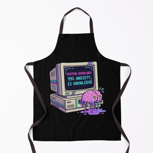 Item preview, System Overload 99% Anxiety 1% Knowledge Vaporwave Cyberpunk designed and sold by TontikDesign.