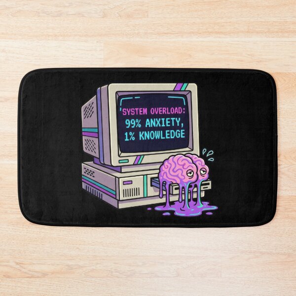 Item preview, System Overload 99% Anxiety 1% Knowledge Vaporwave Cyberpunk designed and sold by TontikDesign.