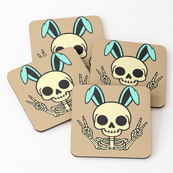 Item preview, Peace Bunny Skeleton - Pastel Goth Spooky Cute designed and sold by AstronautMerch.