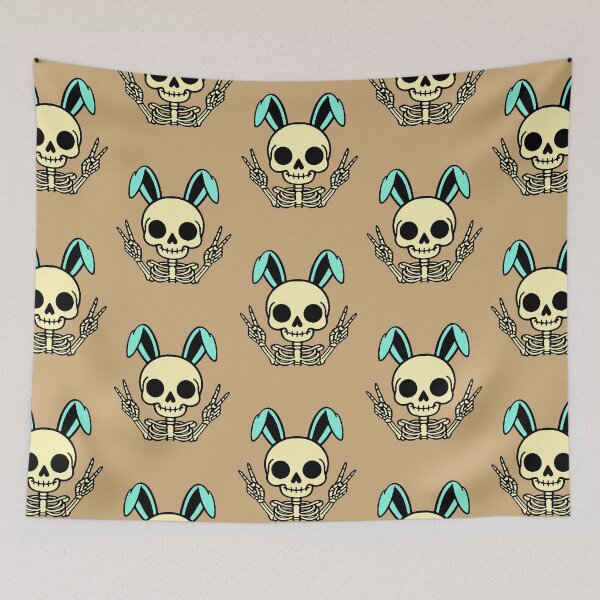 Item preview, Peace Bunny Skeleton - Pastel Goth Spooky Cute designed and sold by AstronautMerch.