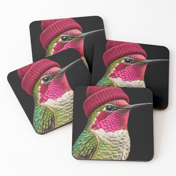 Item preview, Anna's Hummingbird Wearing Beanie Retro Birding Birder designed and sold by DianneShelton.