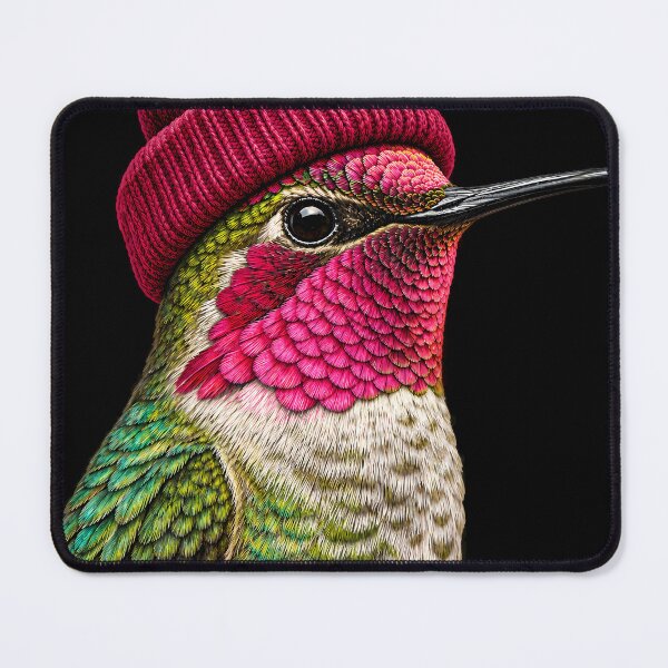 Item preview, Anna's Hummingbird Wearing Beanie Retro Birding Birder designed and sold by DianneShelton.
