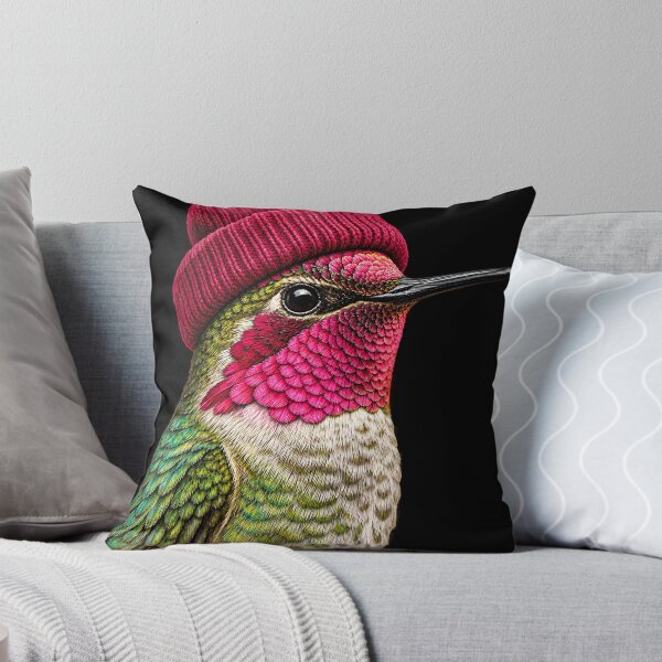 Item preview, Anna's Hummingbird Wearing Beanie Retro Birding Birder designed and sold by DianneShelton.