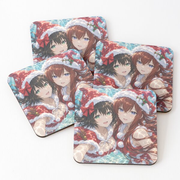 Item preview, Makise Kurisu and Shiina Mayuri – Christmas under the azure reflections designed and sold by Pixel Sakura Gallery.