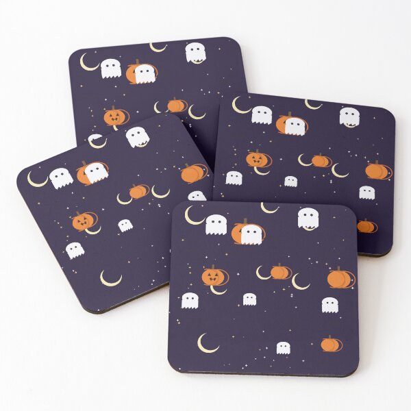 Item preview, Spooky Halloween Night Pattern with Pumpkins Ghosts and Bats designed and sold by LunaAdventurer.