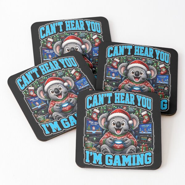 Item preview, Can't Hear You I'm Gaming Gamer Koala Christmas designed and sold by Design Vibras.