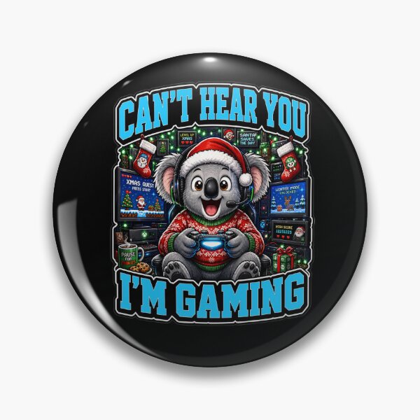 Item preview, Can't Hear You I'm Gaming Gamer Koala Christmas designed and sold by Design Vibras.