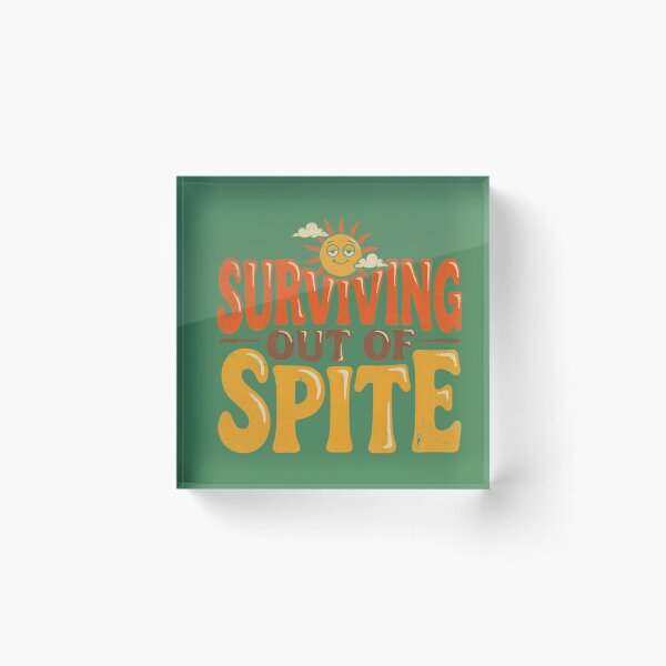 Item preview, Surviving Out of Spite – Retro Sunset designed and sold by FloraVulpes.