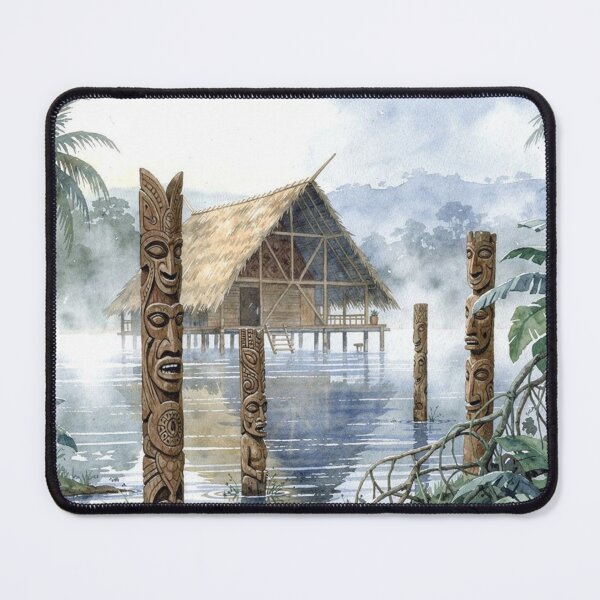Item preview, House on stilts (Melanesian art) designed and sold by jefboutique6150.