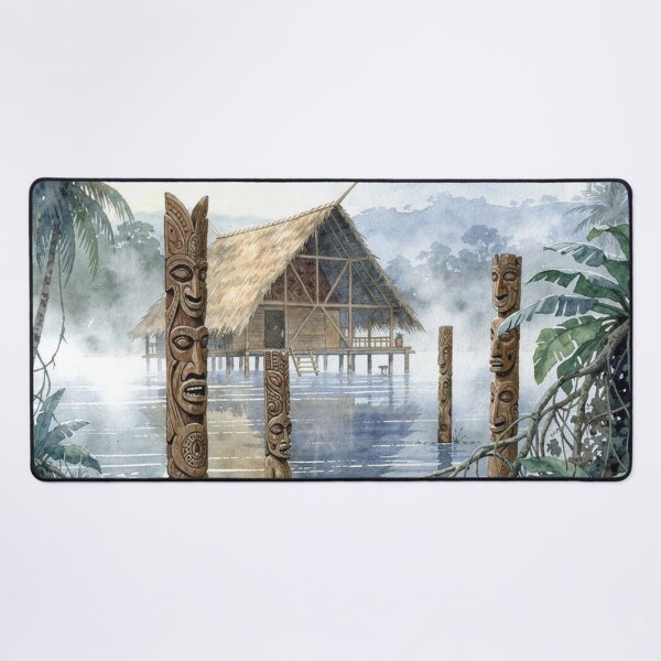 Item preview, House on stilts (Melanesian art) designed and sold by jefboutique6150.