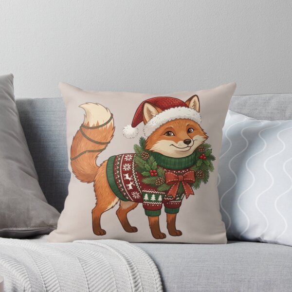 Item preview, Cozy Christmas Fox in a Festive Red Sweater designed and sold by PunchDrop.