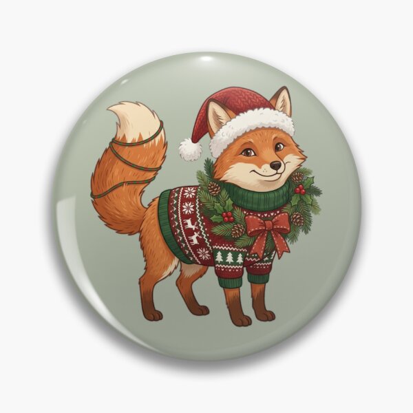 Item preview, Cozy Christmas Fox in a Festive Red Sweater designed and sold by PunchDrop.