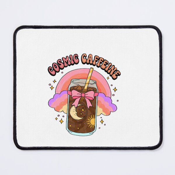 Item preview, Cosmic Caffeine Iced Coffee Groovy Retro Aesthetic designed and sold by PechiStudio.