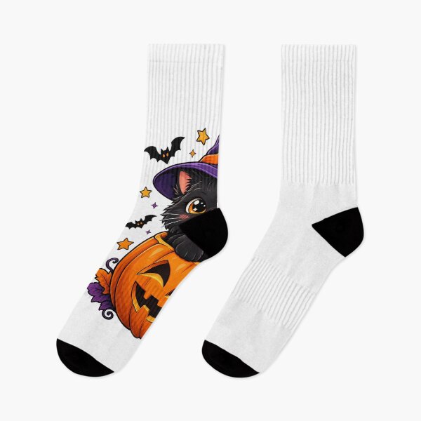 Item preview, Cute Spooky Black Cat in Jack-o'-Lantern Pumpkin Halloween Witch designed and sold by ZayCreates.