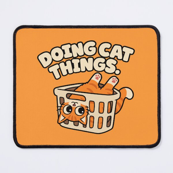 Item preview, Doing Cat Things Funny Orange Cat in Laundry Basket designed and sold by MewMade.