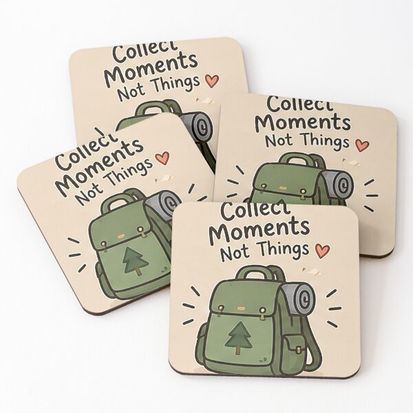 Item preview, Collect Moments Not Things Sticker – Cute Travel Backpack Adventure Design designed and sold by Sara-Ai.