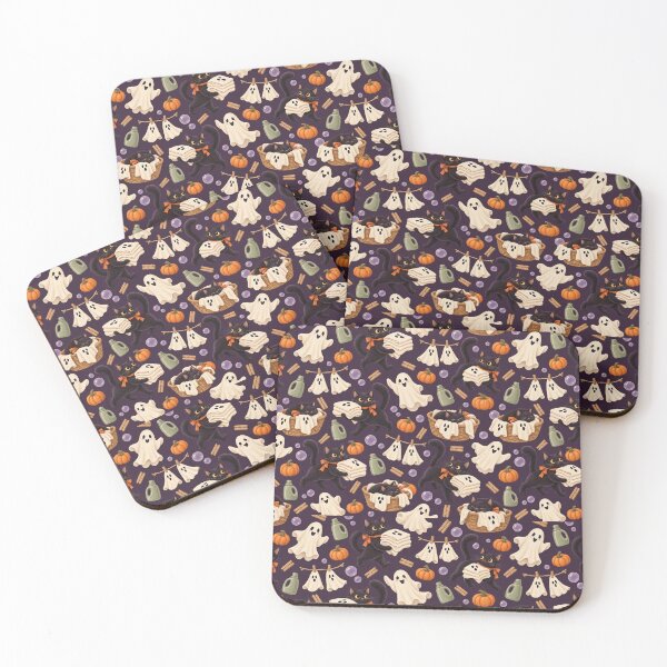 Item preview, Ghost Laundry Pattern – Cute Halloween Black Cats designed and sold by Mildly Functional.
