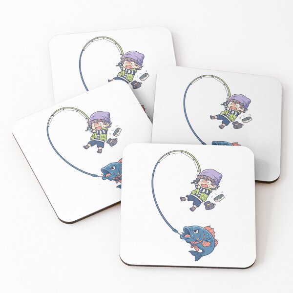 Item preview, Funny Fishing Role Reversal Panicked Angler and Big Fish Sticker designed and sold by mood-draftsman.