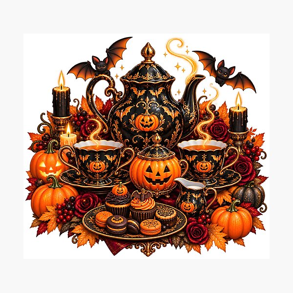 Item preview, Midnight Pumpkin Gathering – Gothic Halloween designed and sold by Clothes With Smiling Animals Walt Gral.
