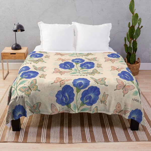 Item preview, Minhwa Garden Flight – Butterfly Pea with Folk Butterflies designed and sold by bloomling.