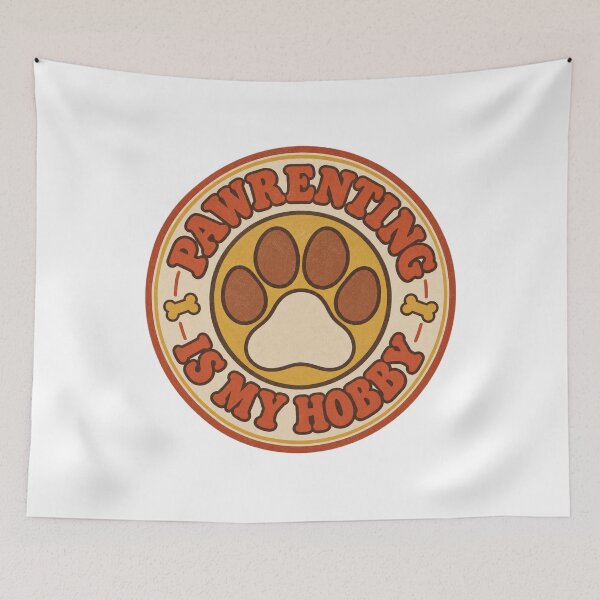 Item preview, Pawrenting Is My Hobby Retro Dog Paw Badge designed and sold by OrientKes.