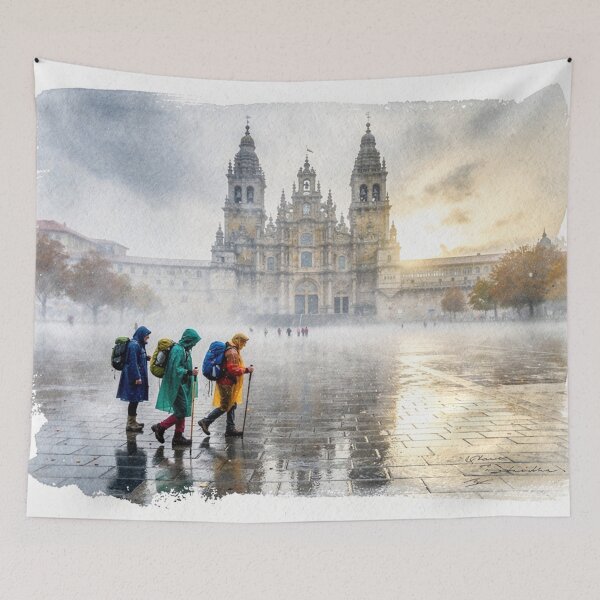 Item preview, Saint Jacques de Compostelle in the rain designed and sold by jefboutique6150.