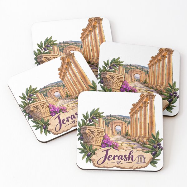 Item preview, Jerash Jordan Ancient Roman Ruins Travel Sticker Design designed and sold by GoldenSparkleShop.