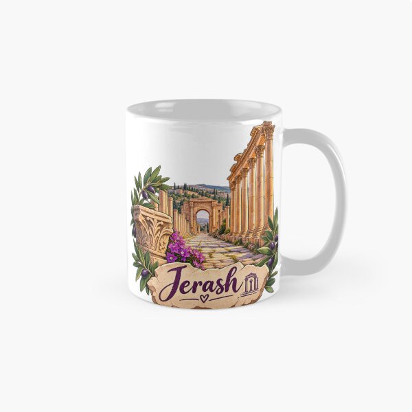 Item preview, Jerash Jordan Ancient Roman Ruins Travel Sticker Design designed and sold by GoldenSparkleShop.