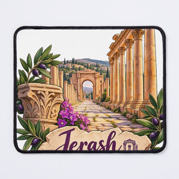 Item preview, Jerash Jordan Ancient Roman Ruins Travel Sticker Design designed and sold by GoldenSparkleShop.