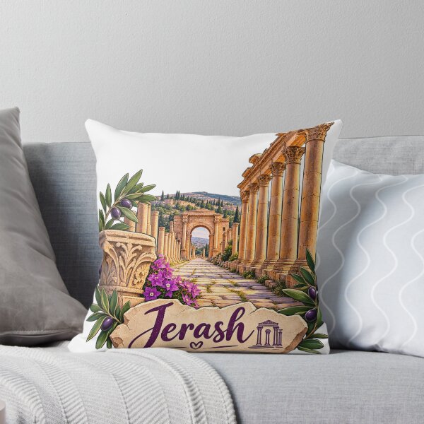 Item preview, Jerash Jordan Ancient Roman Ruins Travel Sticker Design designed and sold by GoldenSparkleShop.