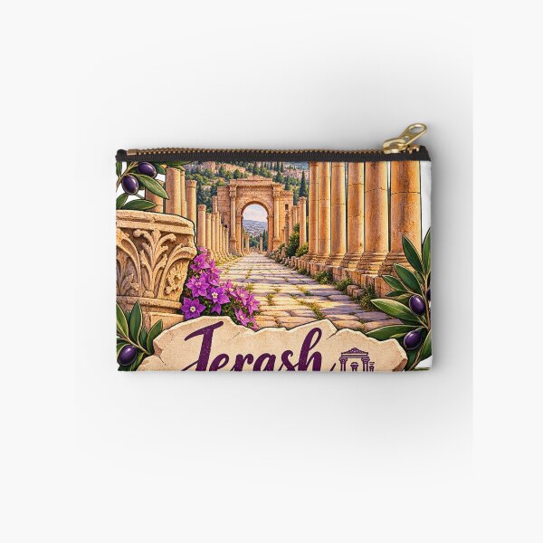 Item preview, Jerash Jordan Ancient Roman Ruins Travel Sticker Design designed and sold by GoldenSparkleShop.