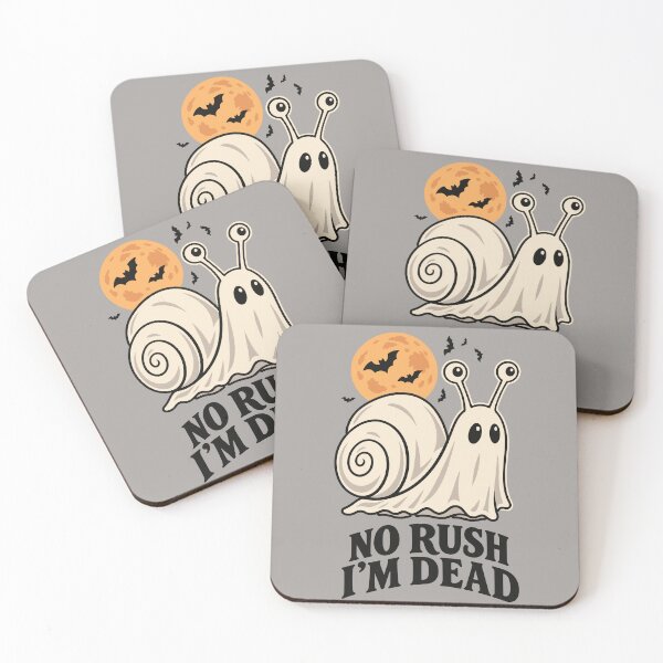 Item preview, No Rush I'm Dead Ghost Snail Halloween Funny Quote designed and sold by Skryp-art.