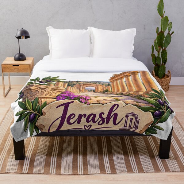Artikelvorschau, Jerash Jordan Antike römische Ruinen Reiseaufkleber-Design entworfen und verkauft von GoldenSparkleShop.