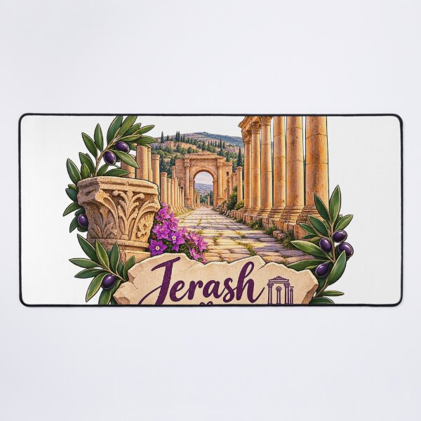 Item preview, Jerash Jordan Ancient Roman Ruins Travel Sticker Design designed and sold by GoldenSparkleShop.