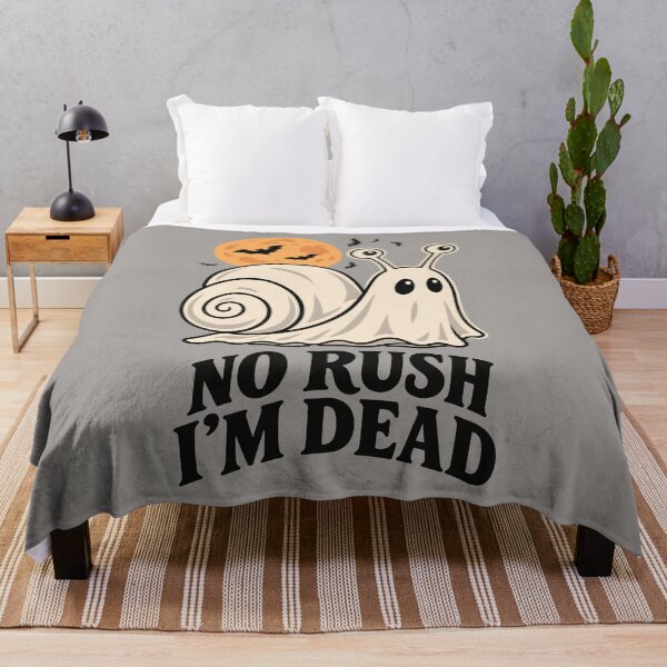 Item preview, No Rush I'm Dead Ghost Snail Halloween Funny Quote designed and sold by Skryp-art.