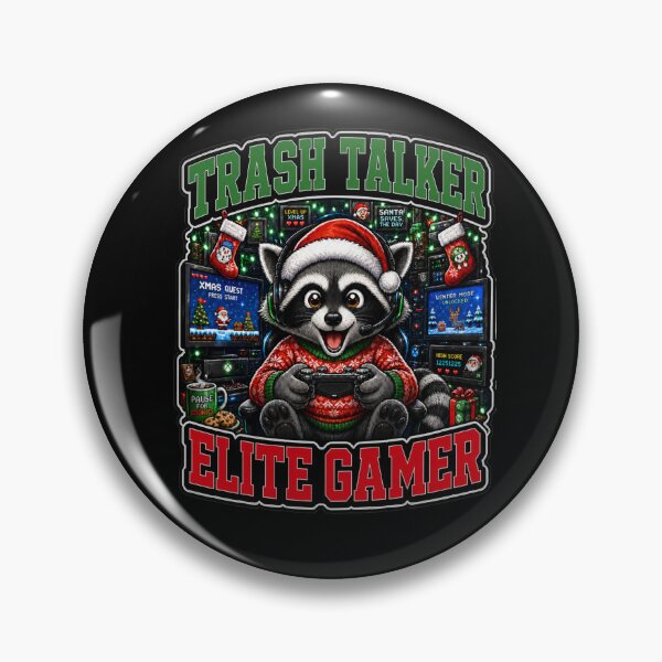 Item preview, Trash Talker Elite Gamer Raccoon Christmas designed and sold by Design Vibras.