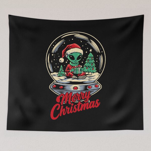 Item preview, Cute Christmas Alien Snow Globe Merry Christmas Holiday Design designed and sold by phsycartwork.